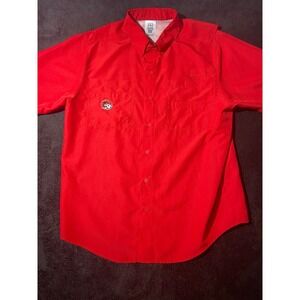 Pro Edge Winston-Salem State University Fishing Shirt Short Sleeve Vented Red XL